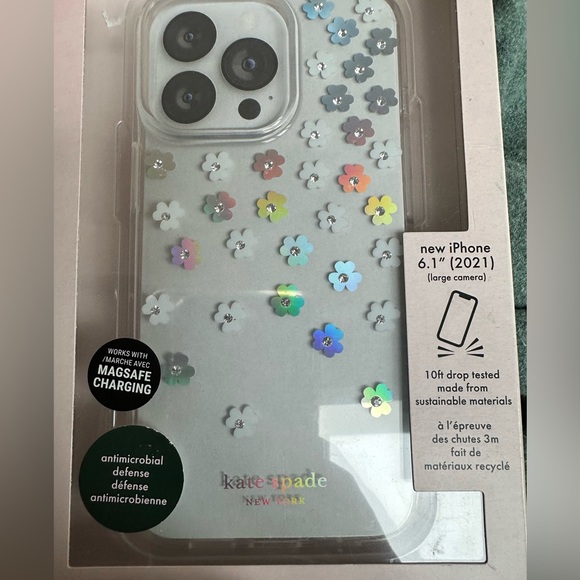 Host Pick 🔥NEW KATE SPADE IRIDESCENT FLOWERS PHONE CASE🔥🔥 🔥🔥 13 pro - Picture 3 of 4